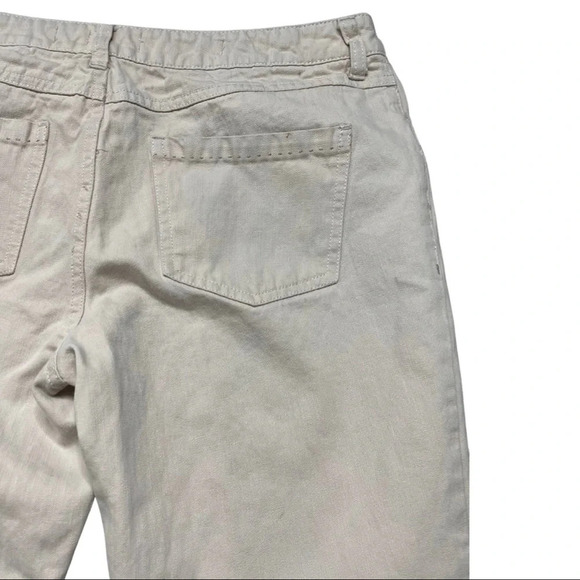 Anthropologie Chino's  Pilcro and the Letterpress Cream Pants Linen Size 30 - Picture 5 of 6